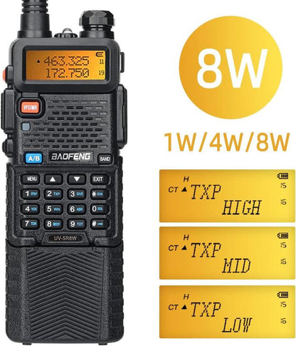 BAOFENG UV-5R Ham Radio 8W Dual Band Handheld UV5R Two Way Radio Long Range Rechargeable Walkie Talkies Portable Radio Full Kit,2Pack