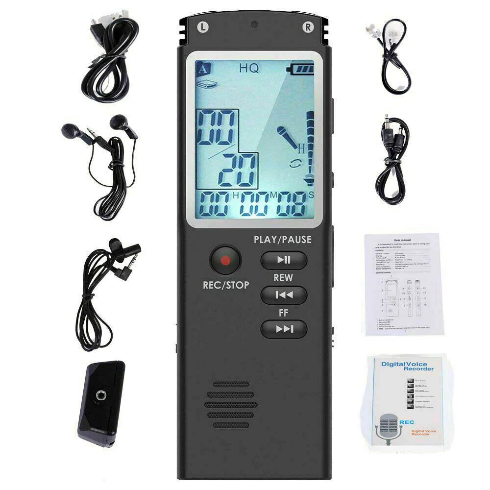 32G Voice Activated Mini Digital Sound Audio Recorder Dictaphone MP3 Player