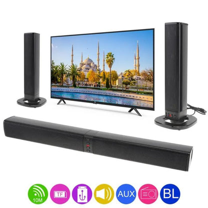 20W Smart TV Soundbar, 2.0 Channel 4 Speaker Home Theater Soundbar, Detachable Design Home Soundbar for TV, PC, Laptop, Mobile