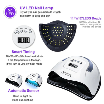 220W Nail Dryer LED Lamp UV Light Polish Gel Curing Machine Electric Manicure