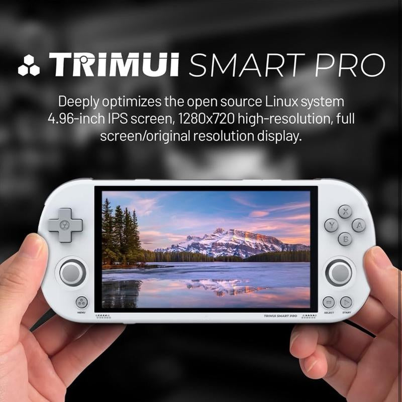 Trimui Smart Pro Handheld Game Console 64GB Linux System with 4.96"IPS Screen, Joystick, RGB Lighting & Retro Video Game Player