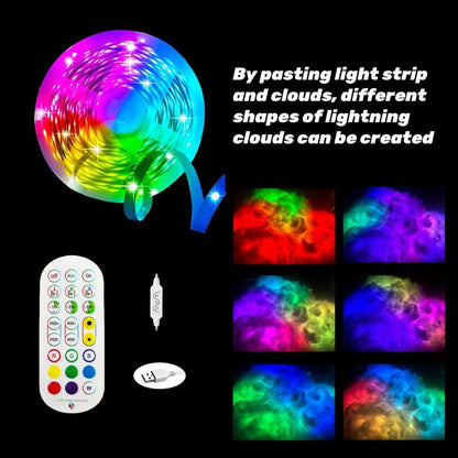 16.4Ft DIY Creative 3D Thundercloud LED Light - Computer Accessories & Peripherals for Gaming Room, Garage, Club, Party - Colorful Atmosphere Night Light with Lightning Cloud Effect-47