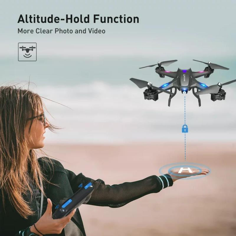 Snaptain S5C Wifi FPV Drone with 1080P HD Camera, Voice Control, Gesture Control RC Quadcopter for Beginners with Altitude Hold, RTF One Key Take Off/Landing, Compatible W/Vr Headset Accessories Mobile Remote FPV