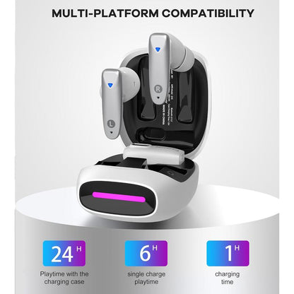 VR Wireless Gaming Earbuds 30Ms Low Latency, 2.4Ghz Wireless & Bluetooth Dual Connection, USB-C Dongle Included Compatible with Meta Quest 3S, Quest3, Quest 2, Quest Pro,Ps5,Ps4,Steam Deck, Pc,Switch