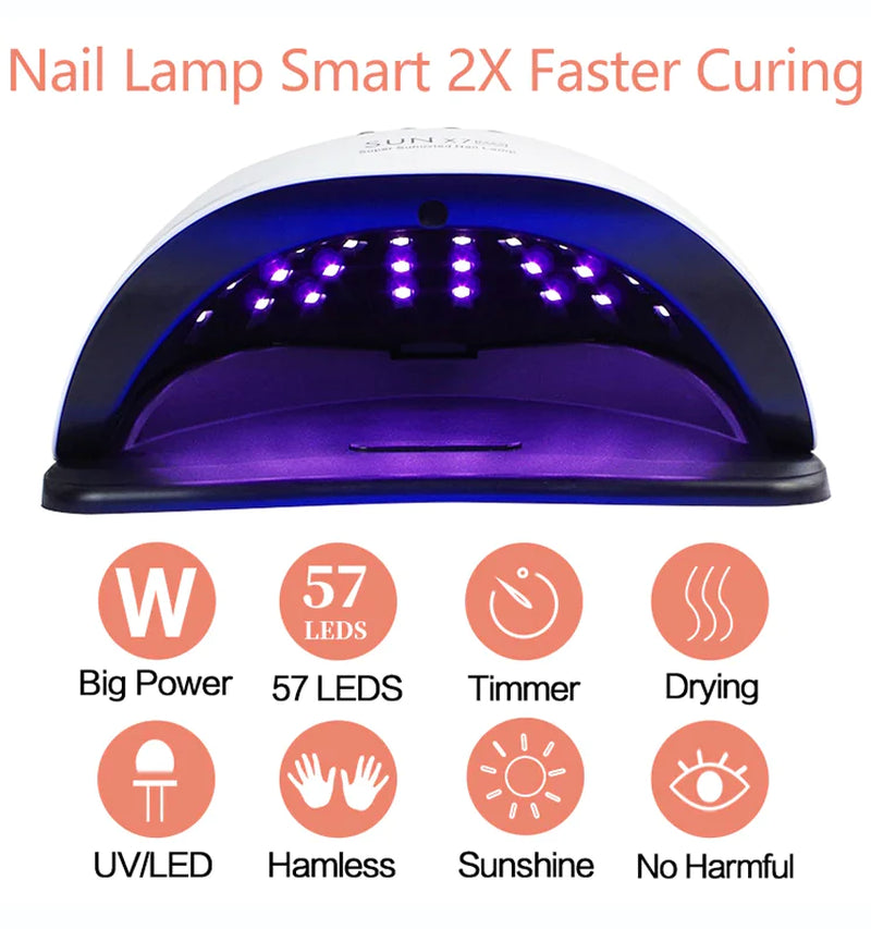 220W Nail Dryer LED Lamp UV Light Polish Gel Curing Machine Electric Manicure