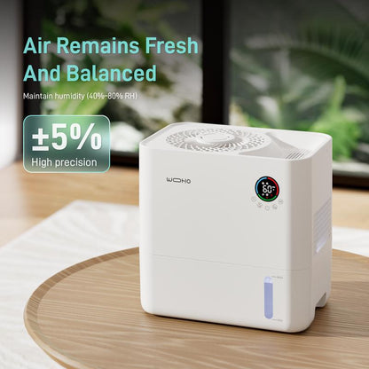 Evaporative Humidifier for Bedroom, 5L Quiet No Mist Humidifier with Aroma Diffuser, 14H Timer, Top-Fill, 5 Speed, No White Dust, Easy to Clean Humidifier for Baby, Nursery, Home & Office