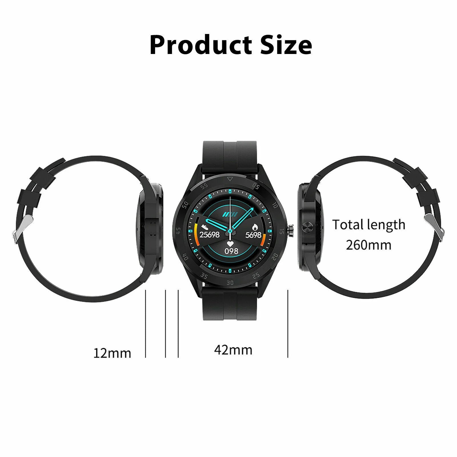 Waterproof Bluetooth Smart Watch Phone Mate Heart Rate Tracker for Ios Android