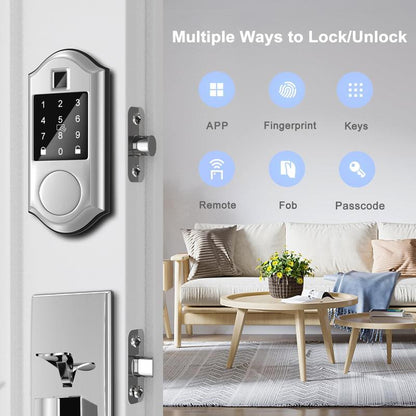 EUERTE Smart Deadbolt, Smart Door Lock, Fingerprint Door Lock, Door Lock with App Control Great for Bedrooms, Apartments Offices, Hotels