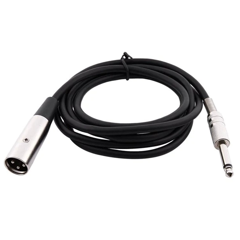 XLR 3-Pin Male to 1/4" Plug TS Microphone Mono Cable Unbalanced Shielded Audio