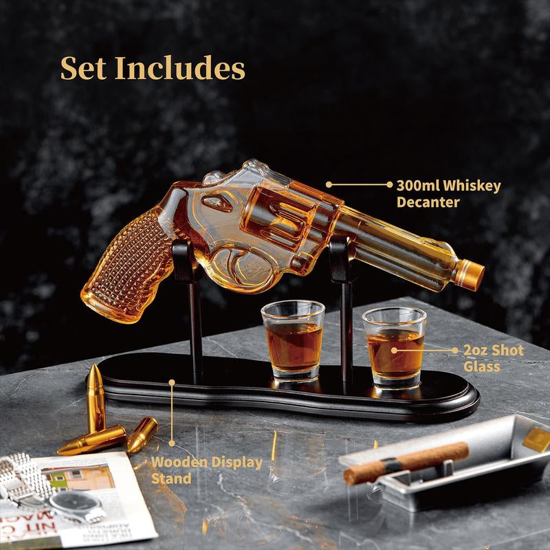 CRAFTGEN Whiskey Decanter Set 300Ml with 2 Shot Glasses | Unique Birthday Gifts for Men Boyfriend Husband