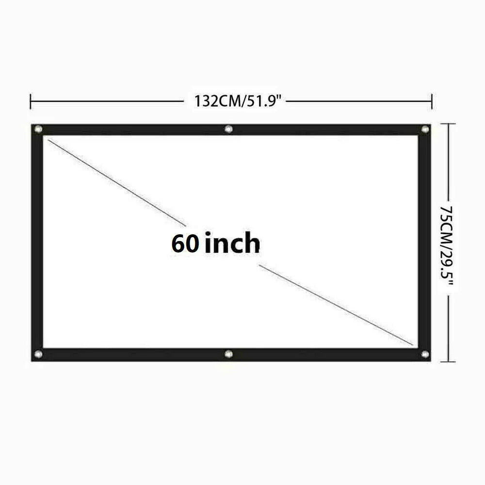 Portable Foldable Projector Screen 16:9 HD Outdoor Home Cinema Theater 3D Movie