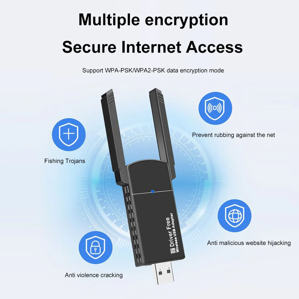 USB 3.0 Wireless WIFI Adapter 1300Mbps Long Range Dongle Dual Band 5Ghz Network