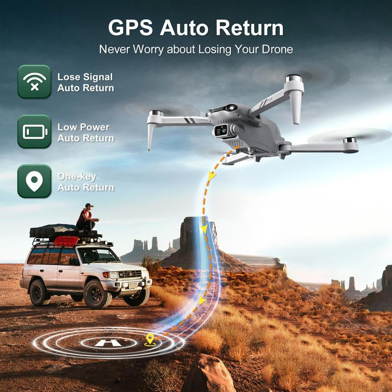 GPS Drone with Camera HD Brushless Motor, Smart Fpydrone Remote Control Quadcopter, Remote Control Toys