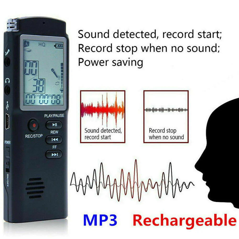 32G Voice Activated Mini Digital Sound Audio Recorder Dictaphone MP3 Player