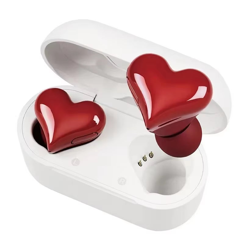 New Arrived Bluetooth Wireless Headphones Heart Shaped Earphones Woman Music Sport Earphone High Quality Heart Earbuds Girl Gift