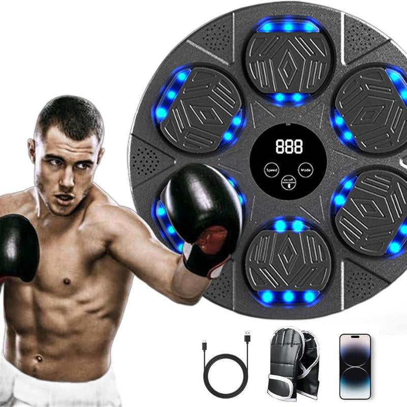 2025 New Model Smart Music Boxing Machine, Smart Bluetooth Boxing Machine with LED Electronic Wall Mounted, Home Indoor Workout Equipment