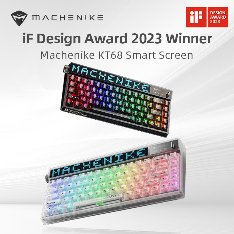 Machenike KT68 Pro 65% RGB Wireless Mechanical Gaming Keyboard, Customizable LED Screen, 3-Modes 68 Keys Hot Swappable Switch, Win/Mac